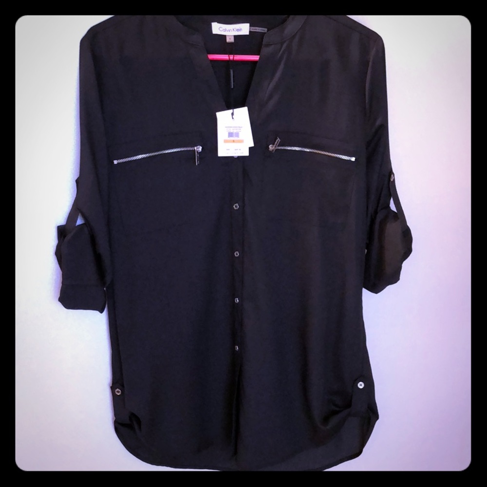 Calvin Klein Charcoal Grey Blouse